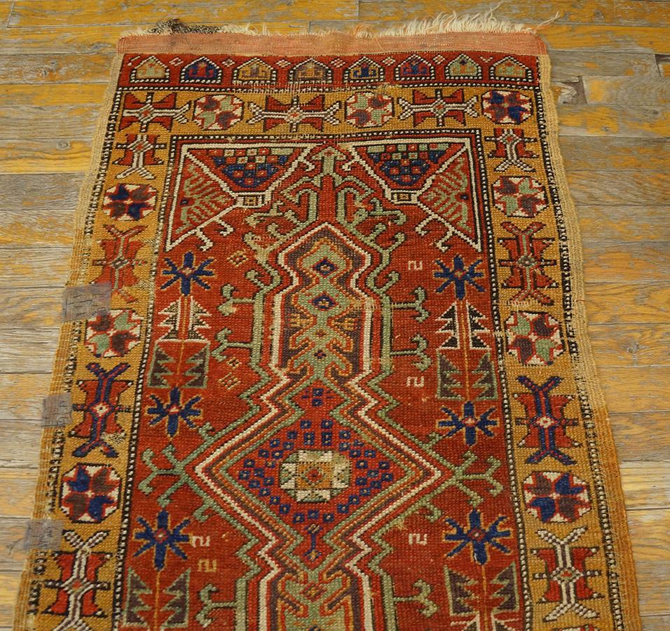 Late 19th Century 19th Century Turkish Yastik Rug ( 2'3