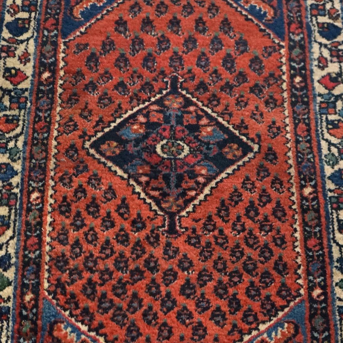 Antique Turkish Wool Oriental Rug Mat Circa 1920 In Good Condition In Big Flats, NY