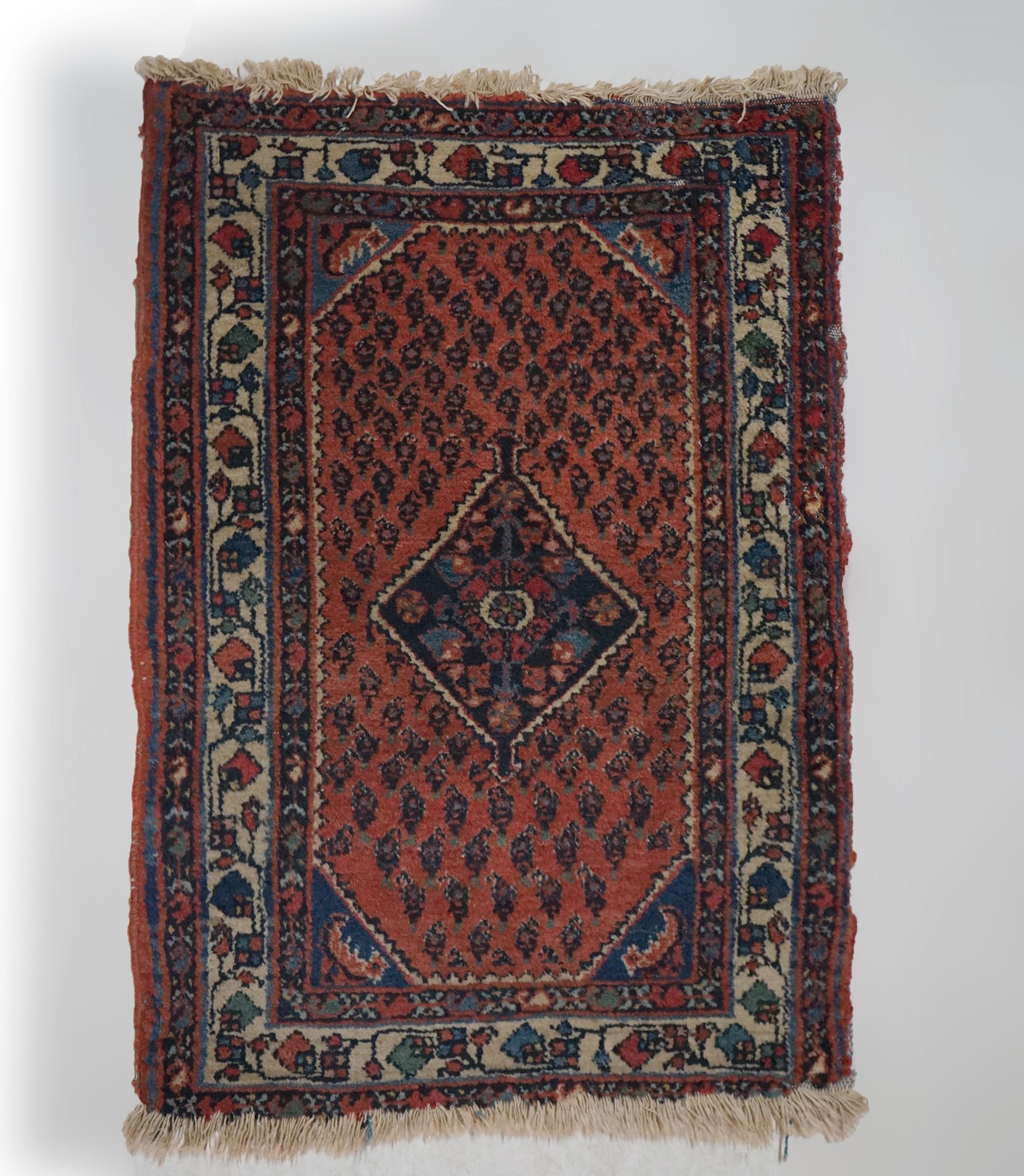 20th Century Antique Turkish Wool Oriental Rug Mat Circa 1920