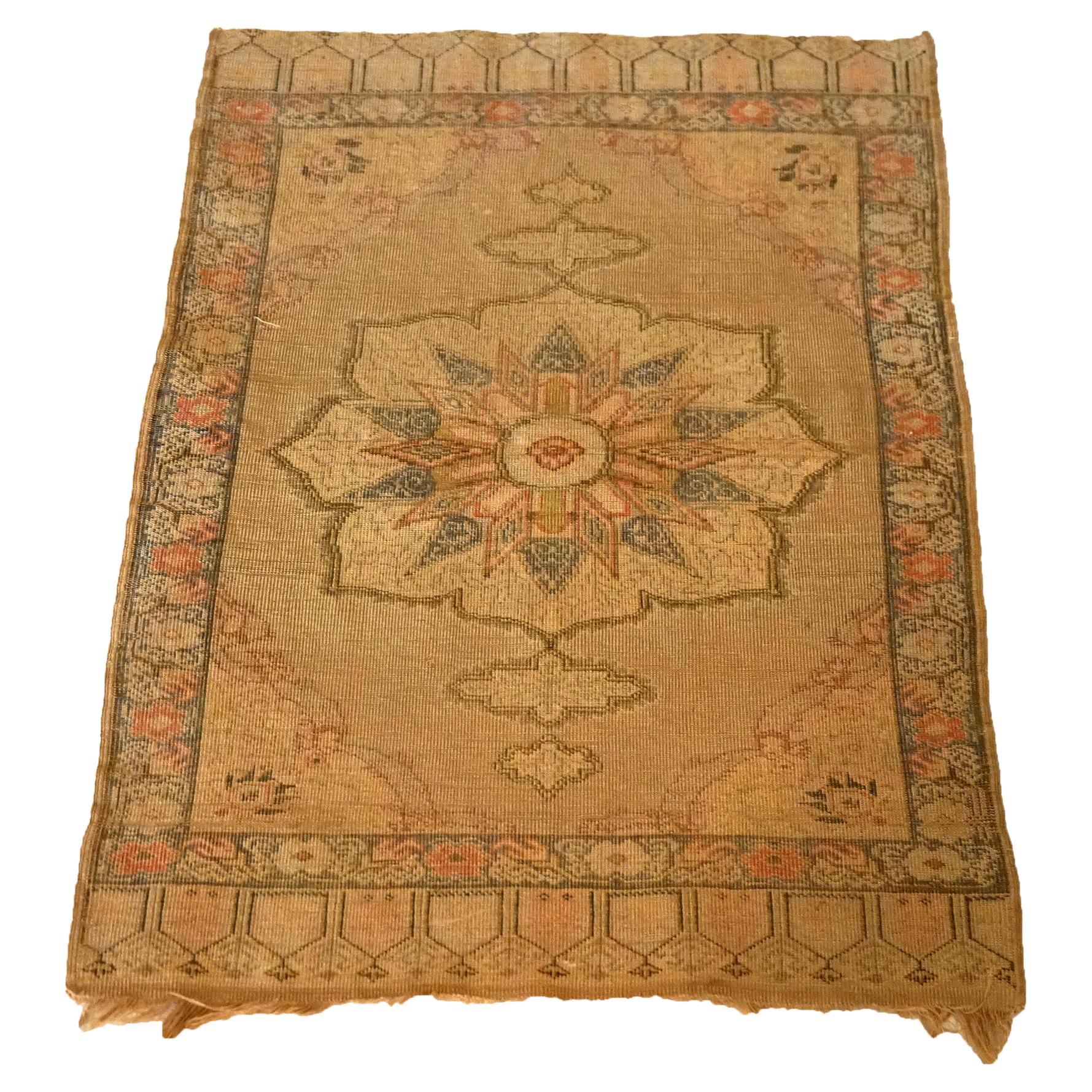 Antique Turkish Oushak Wool Rug C1920 For Sale at 1stDibs