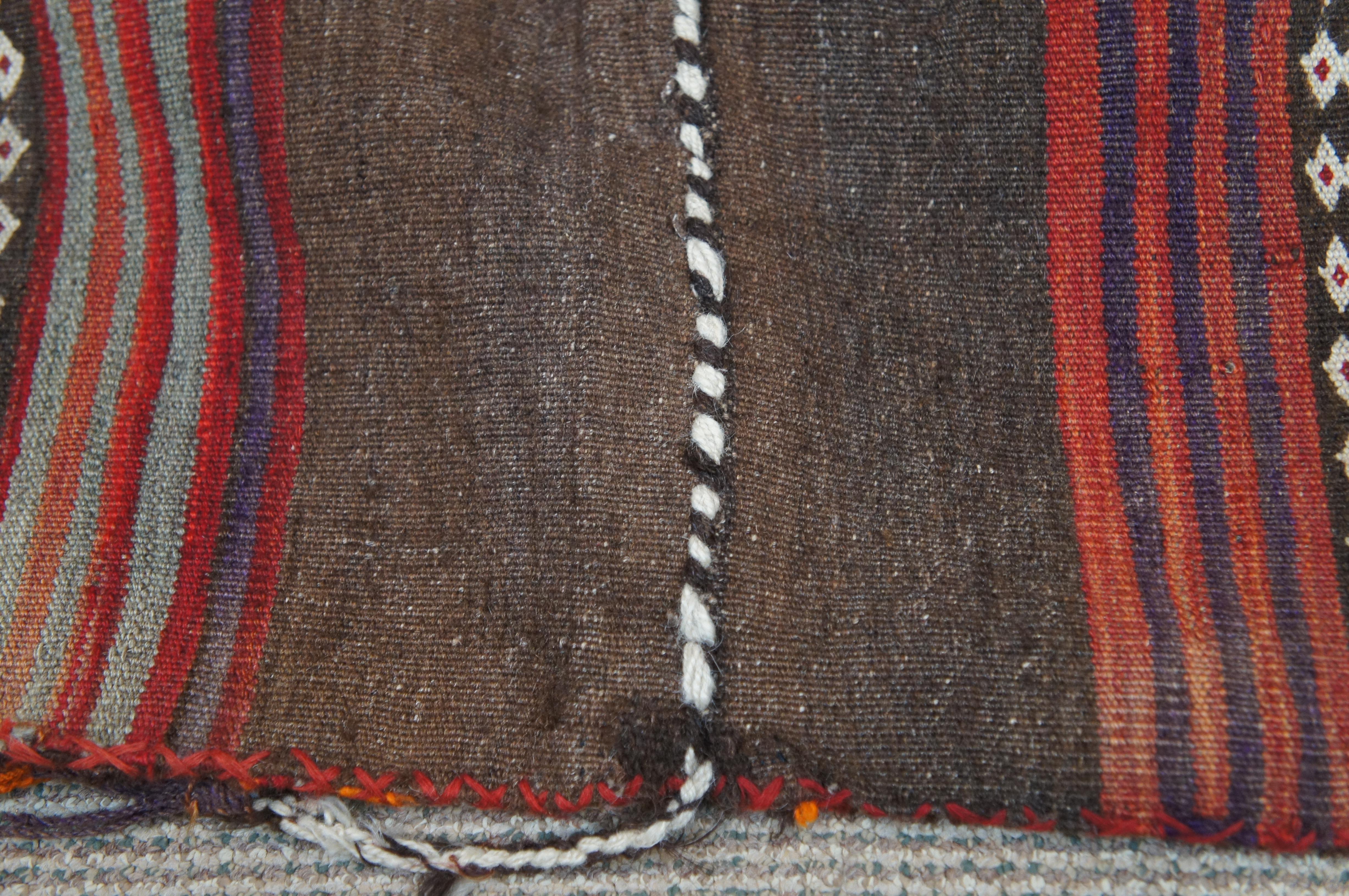 Antique Turkish Woven Wool Camel Saddlebag Kilim Saddle Blanket 50