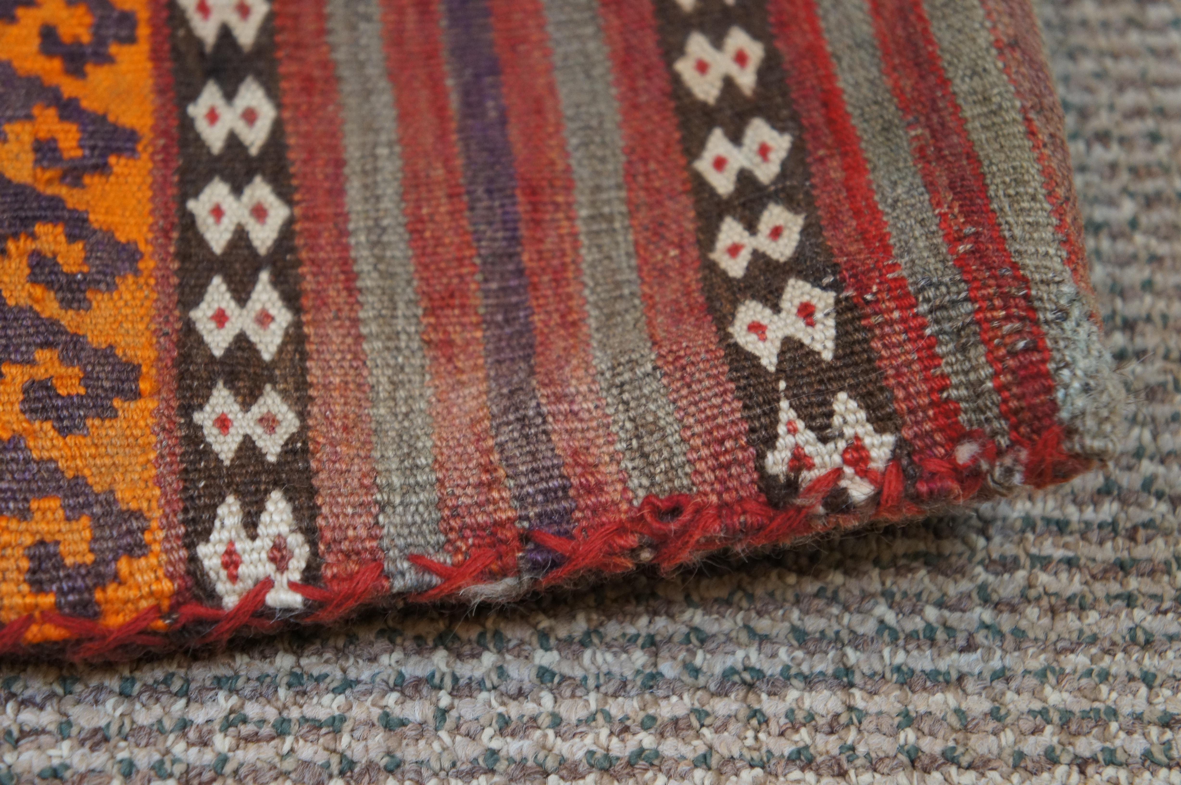 Antique Turkish Woven Wool Camel Saddlebag Kilim Saddle Blanket 50