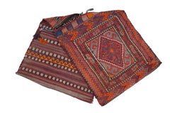 Antique Turkish Woven Wool Camel Saddlebag Kilim Saddle Blanket 50"