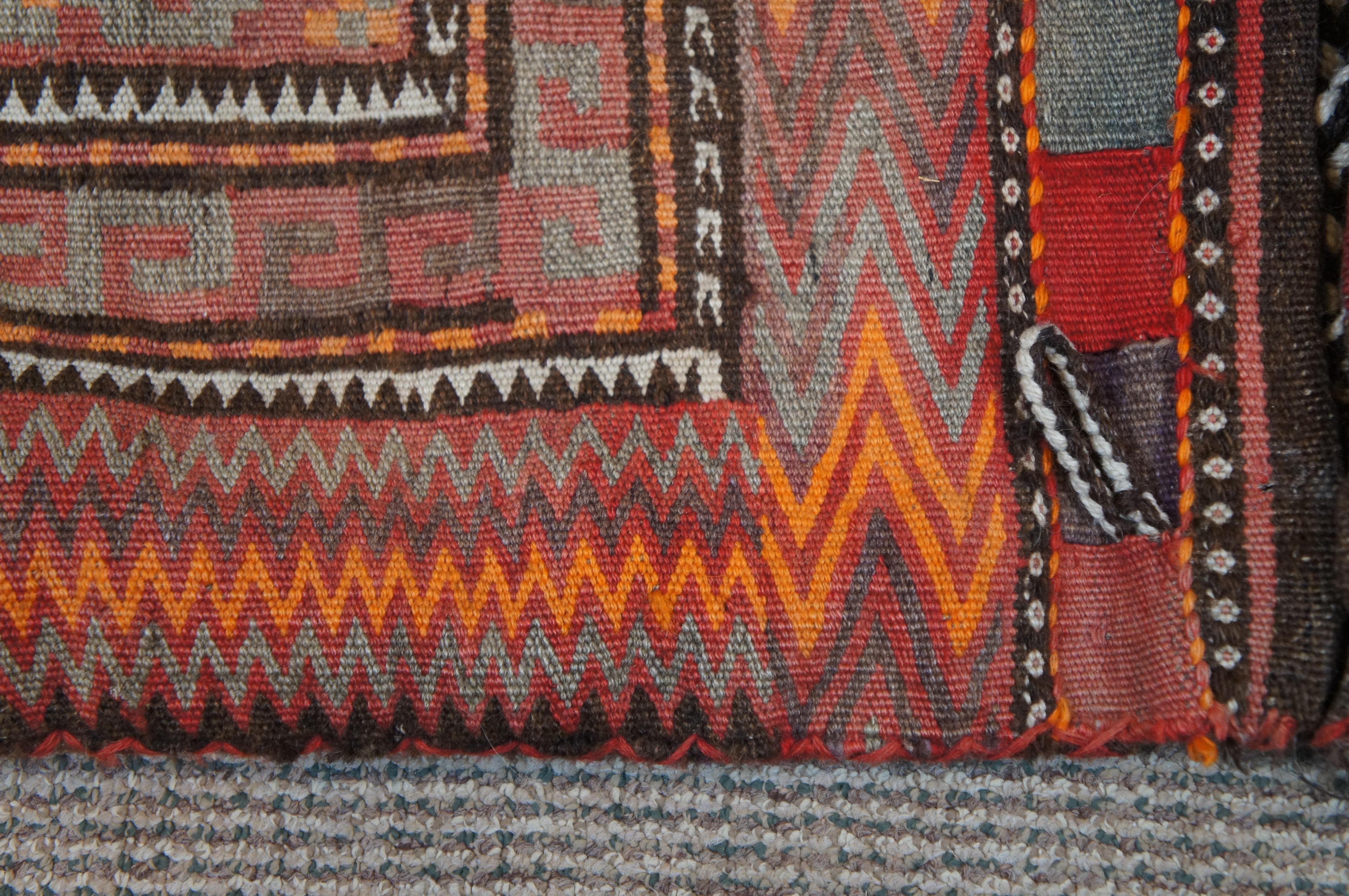 20th Century Antique Turkish Woven Wool Camel Saddlebag Kilim Saddle Blanket 50
