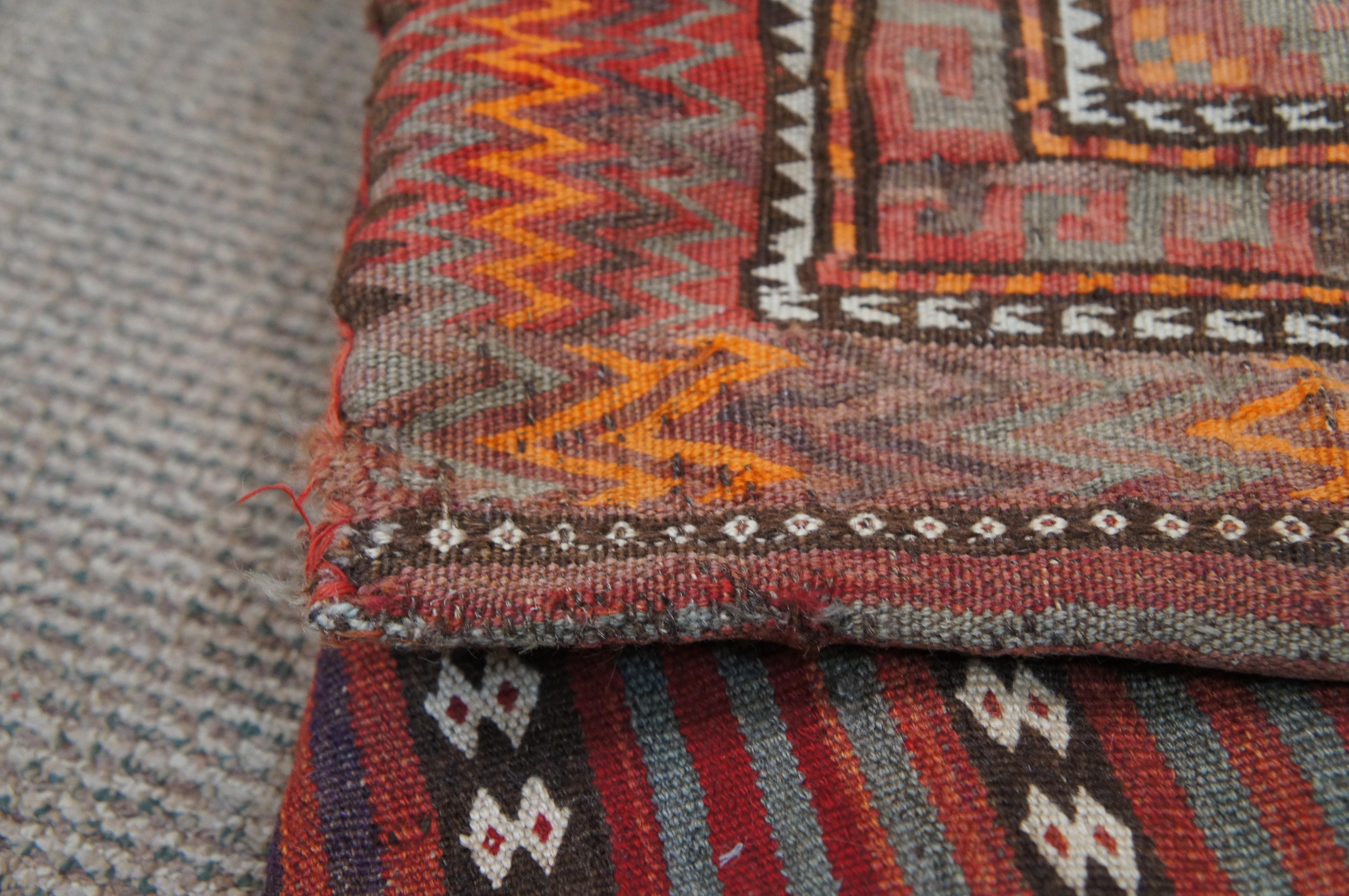 Antique Turkish Woven Wool Camel Saddlebag Kilim Saddle Blanket 50