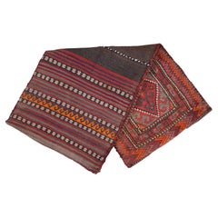 Antiguo tejido turco de lana de camello Alforja Kilim Manta de silla de montar 50"
