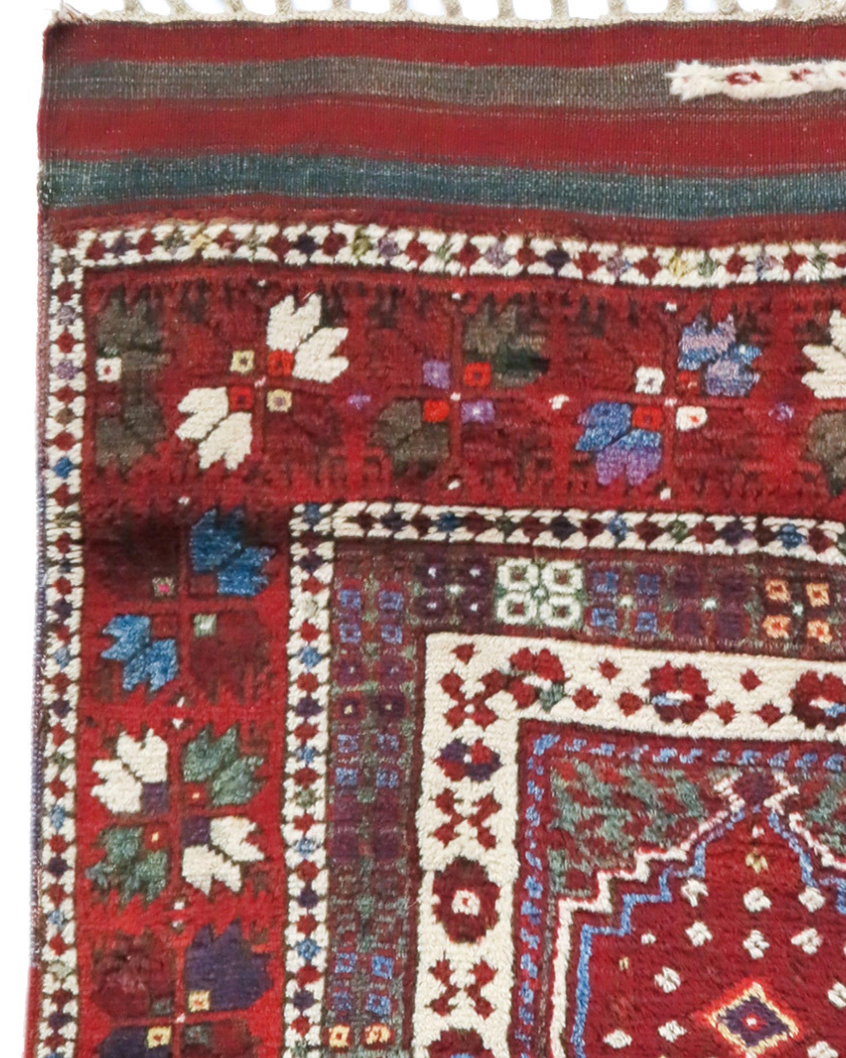 Hand-Knotted Antique Turkish Yaqcibidir Rug, Early 20th Century For Sale