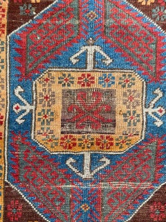Bobyrug’s nice Antique Turkish Yastik Rug