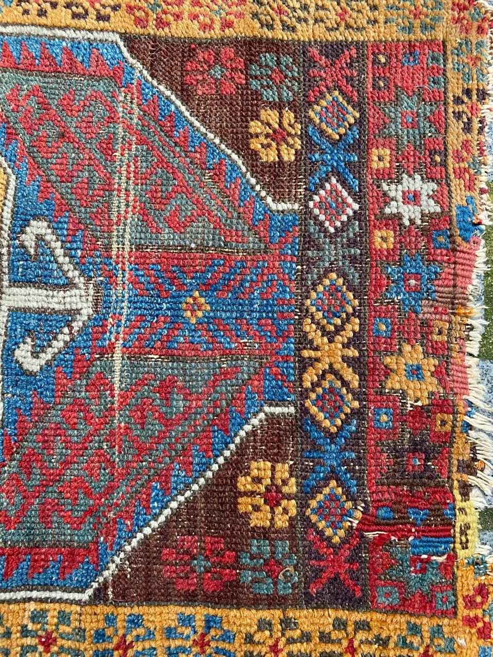 Tribal Bobyrug’s nice Antique Turkish Yastik Rug For Sale