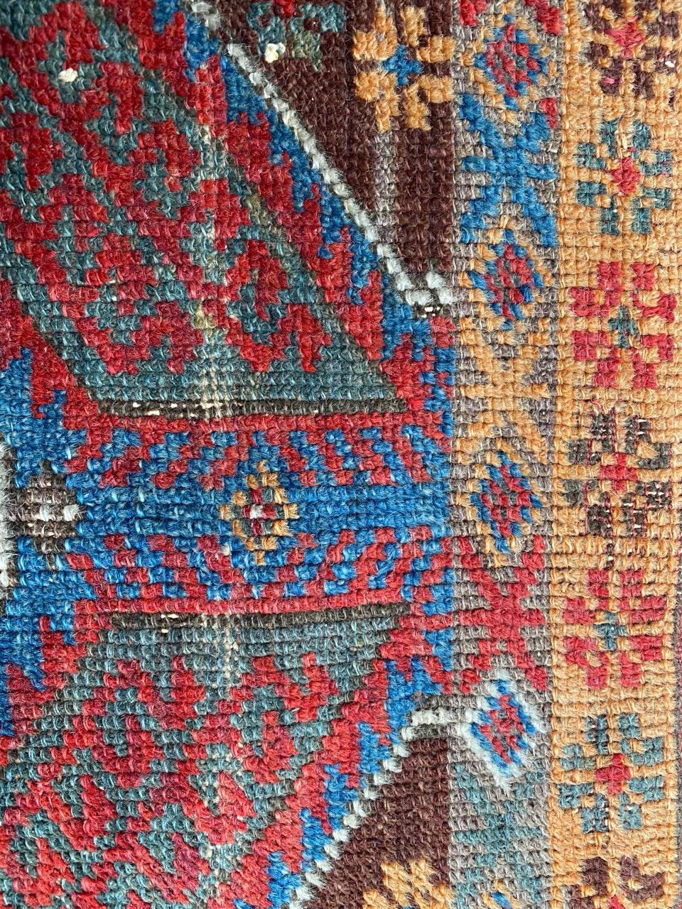 19th Century Bobyrug’s nice Antique Turkish Yastik Rug For Sale