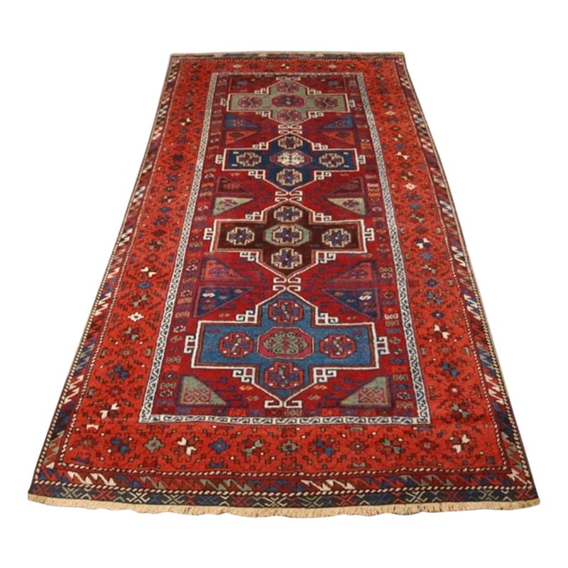 Antico tappeto turco Yuruk lungo, 1890 circa