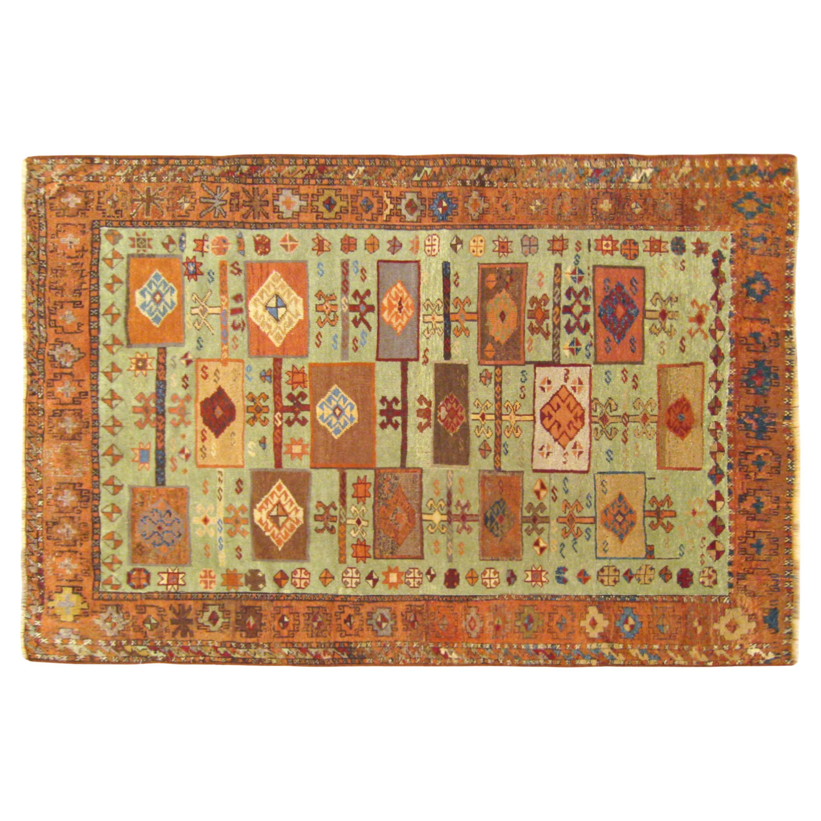 Antique Turkish Yuruk Oriental Carpet, in Small Size w/ Boxes