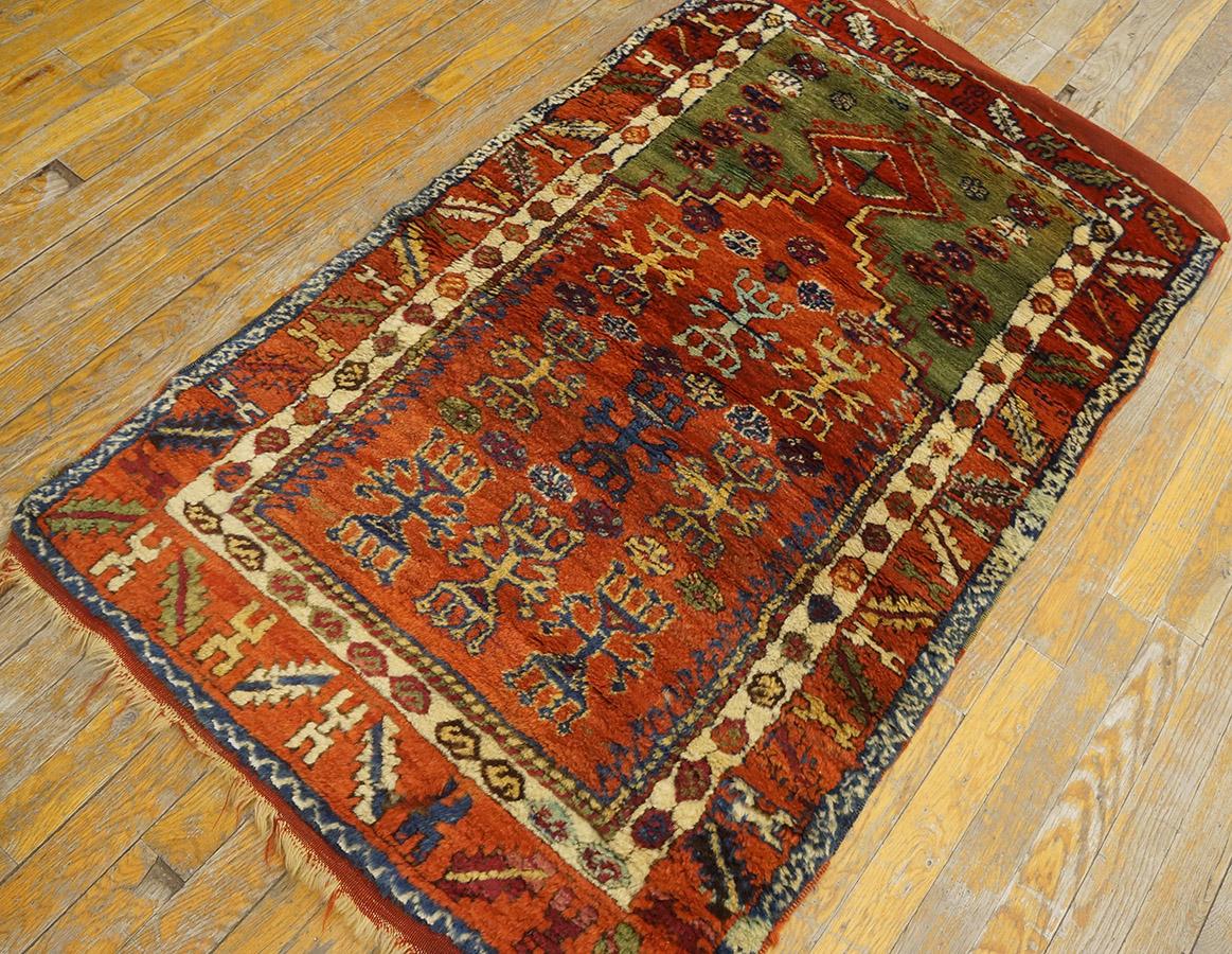 Antique Turkish Yuruk rug, size: 2'8