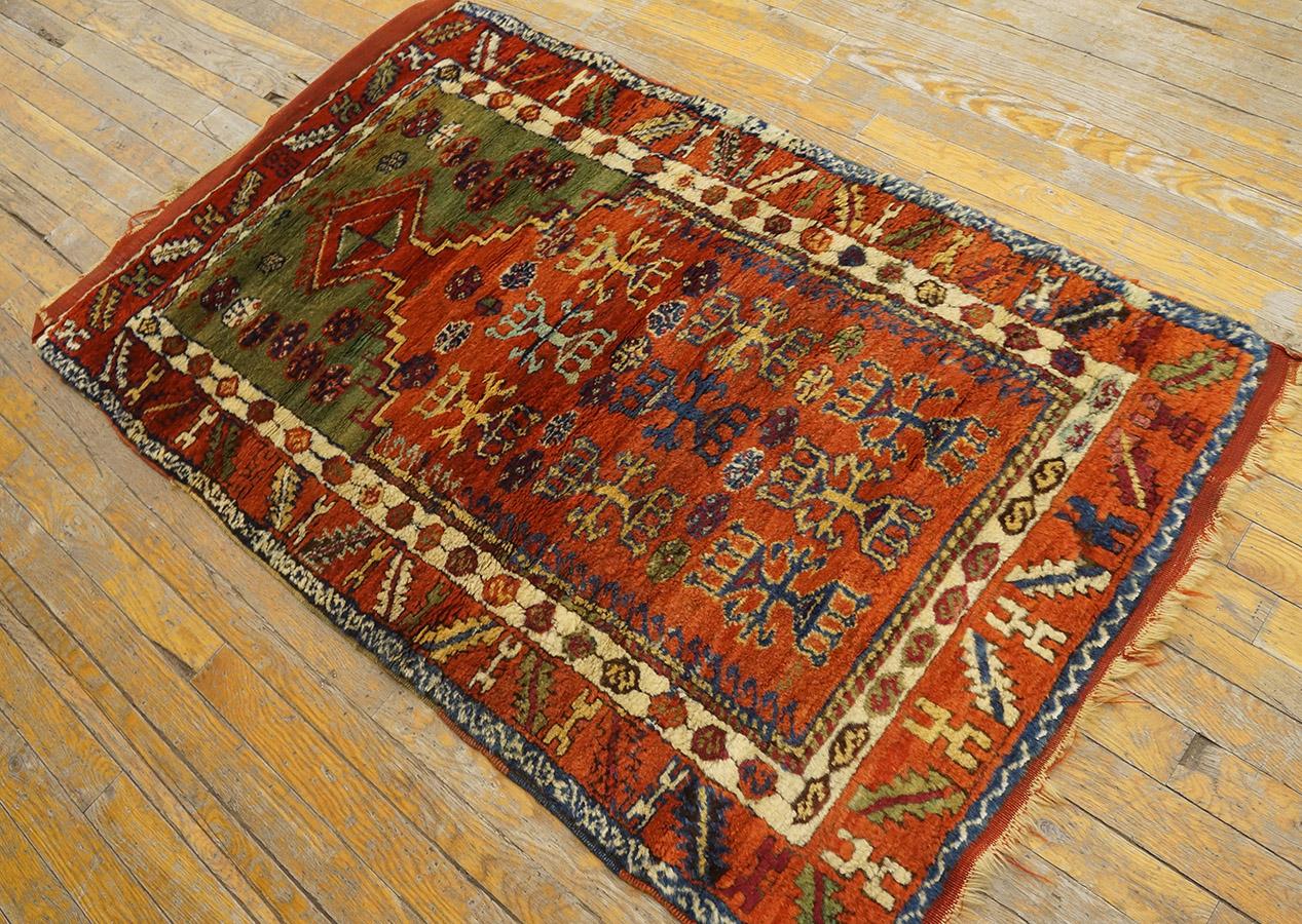Hand-Knotted Antique Turkish Yuruk Rug For Sale