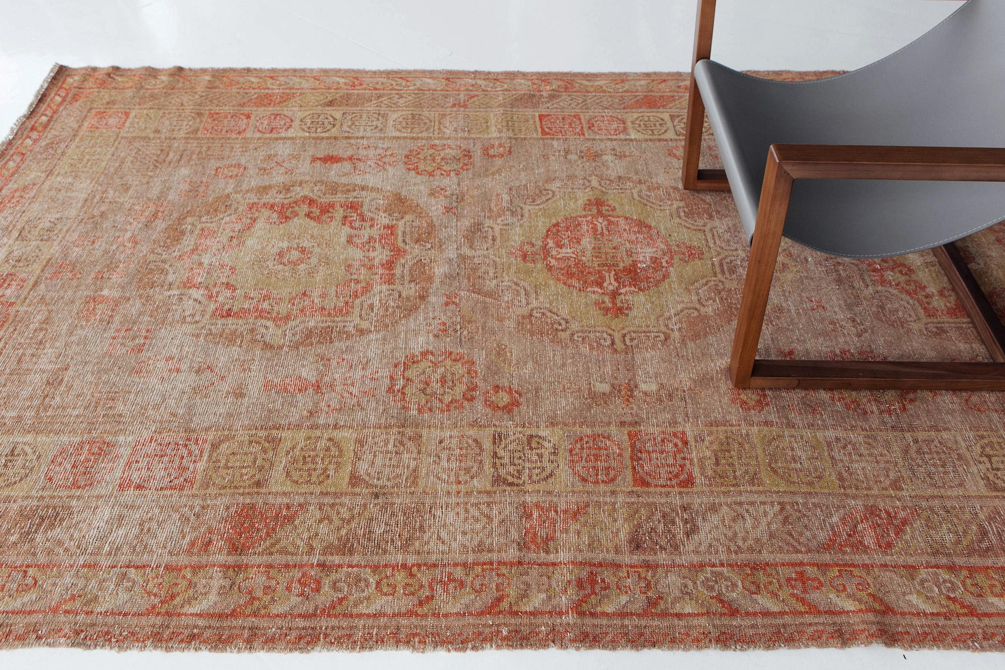 Antique Turkistan Khotan Rug In Good Condition For Sale In WEST HOLLYWOOD, CA