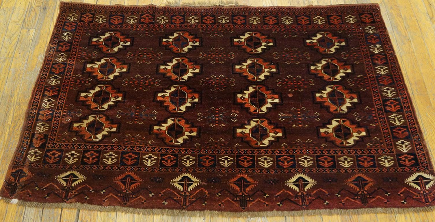 Persian Mid 19th Century Turkmen Arabachi Chuval ( 2'9'' x 4'6'' - 84 x 137 ) For Sale