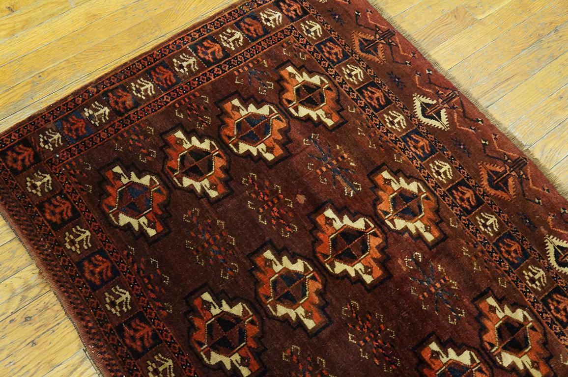 Wool Mid 19th Century Turkmen Arabachi Chuval ( 2'9'' x 4'6'' - 84 x 137 ) For Sale
