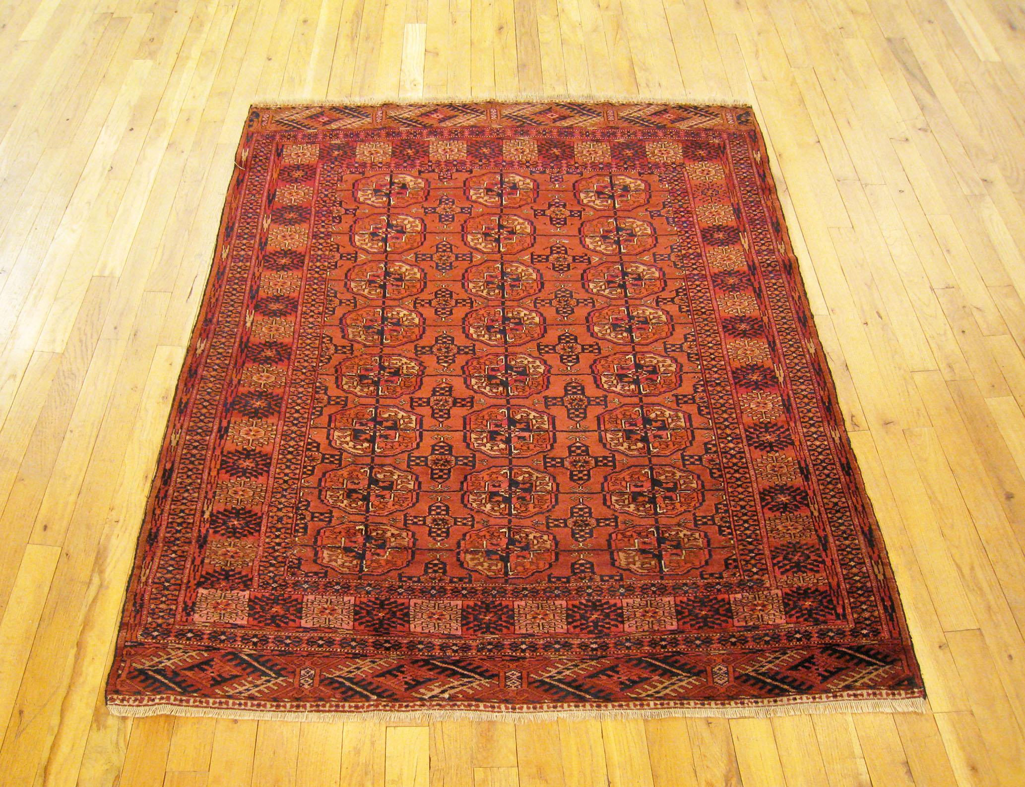 Antique Turkman Bokhara rug, small size

An antique Turkman Bokhara rug, size 4'7