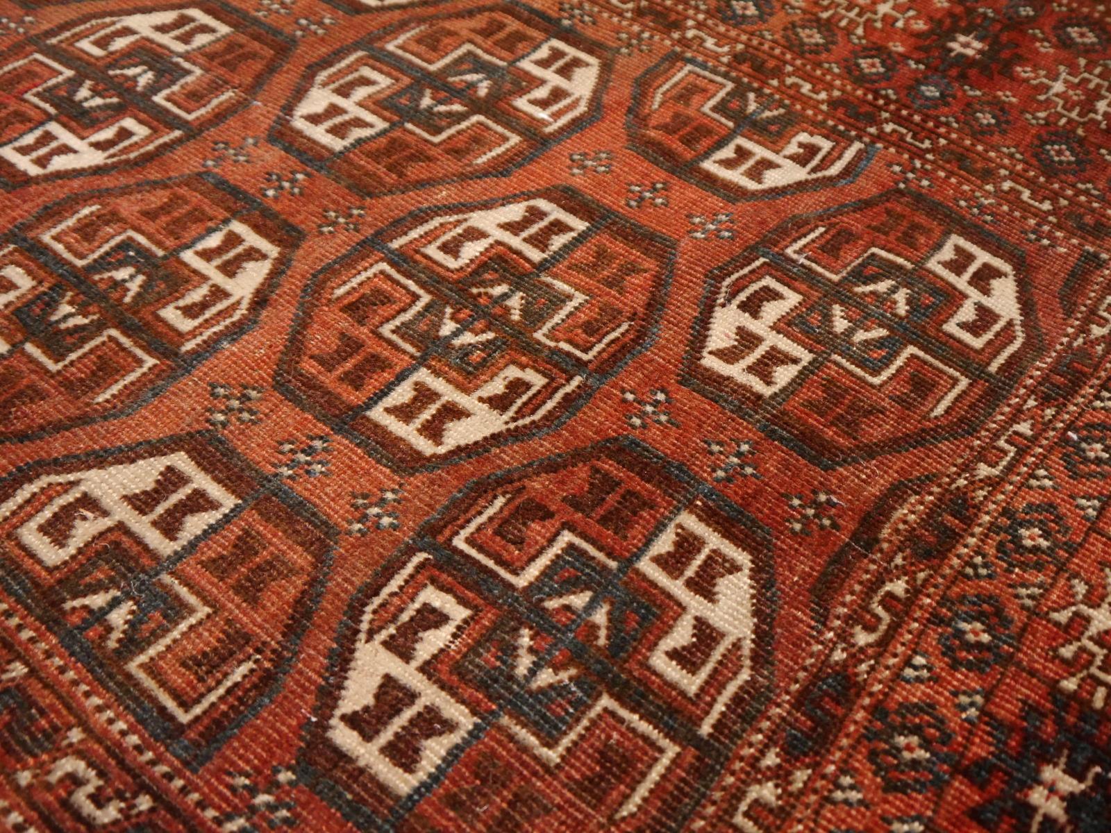 20th Century Antique Turkman Bokhara Tekke Tribal Rug