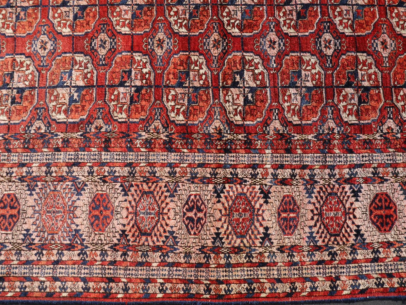 20th Century Antique Rug Turkman Tekke Bukhara Main Carpet Djoharian Collection For Sale