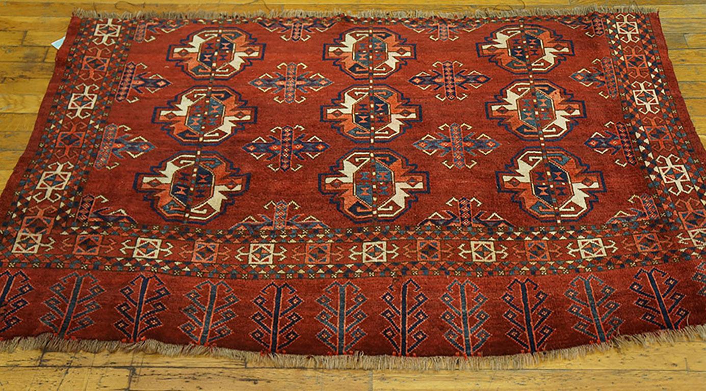 Late 19th Century Antique Turkman Ersari, Beshir Rug 3'2