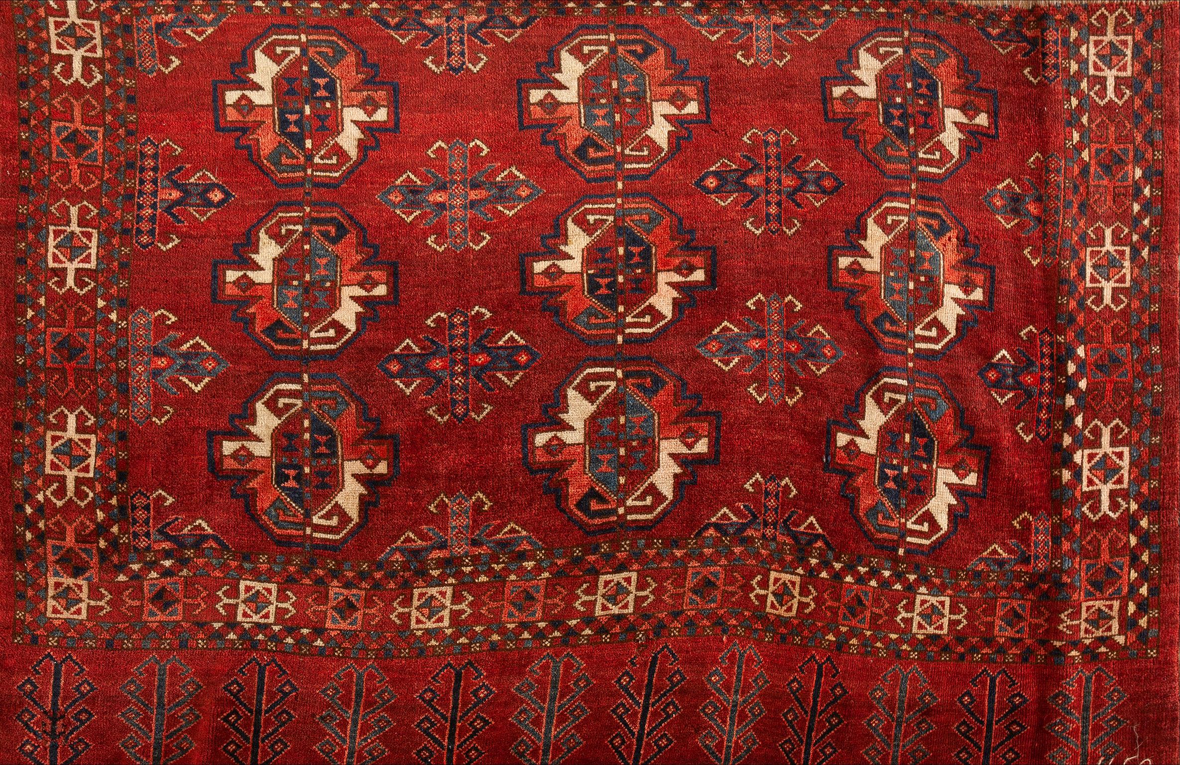 Wool Antique Turkman Ersari, Beshir Rug 3'2