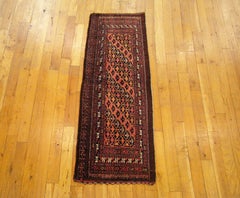 Antique Turkman Yamut Oriental Rug, in Small Size, with Diagonal Stripes Design