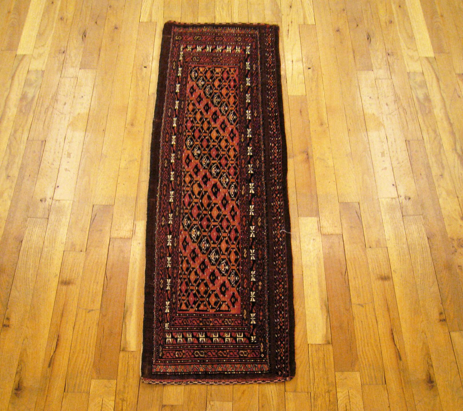 Asian Antique Turkman Yamut Oriental Rug, in Small Size, with Diagonal Stripes Design For Sale