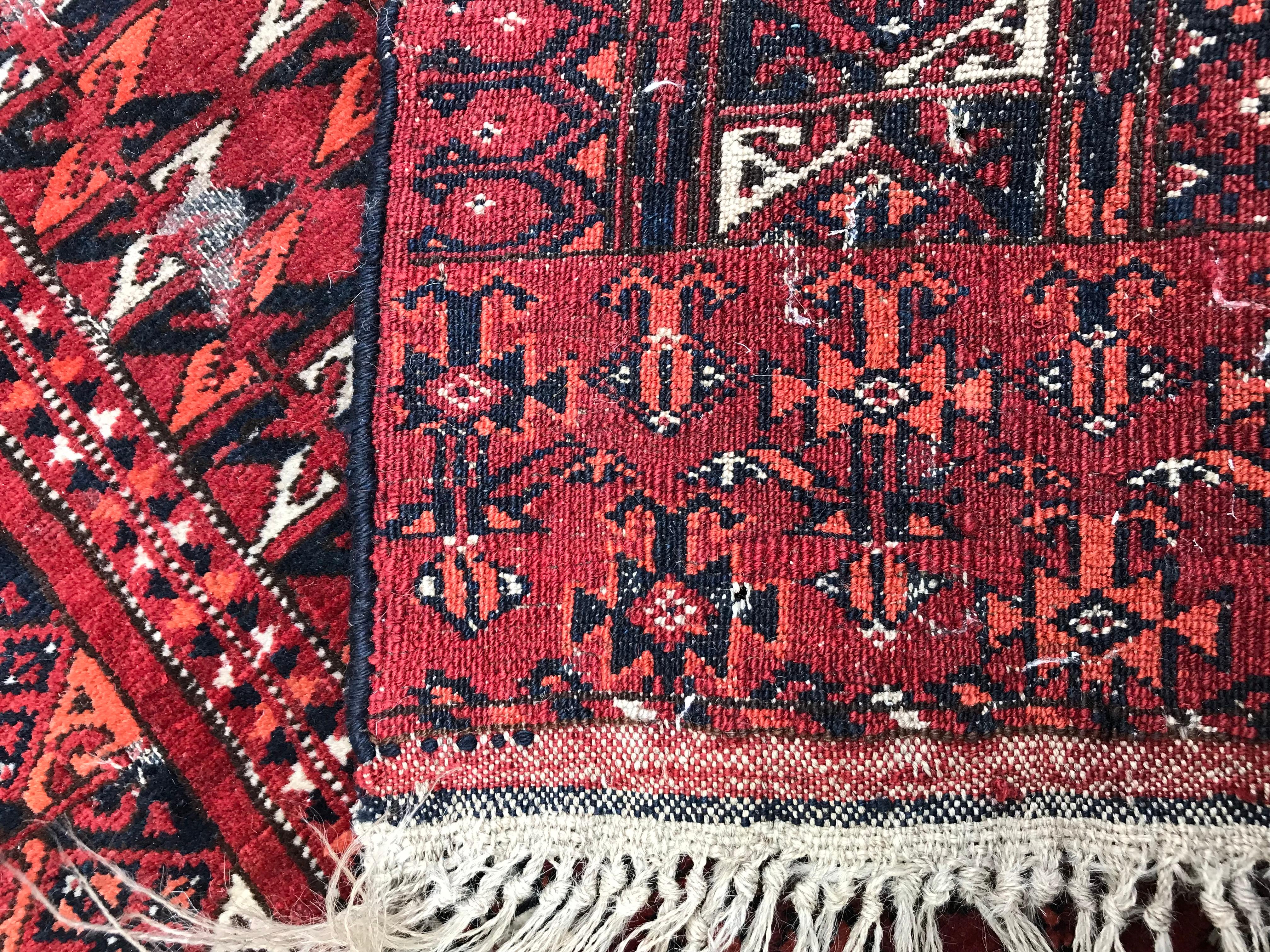 Antique Turkmen Afghan Prayer Rug For Sale 5
