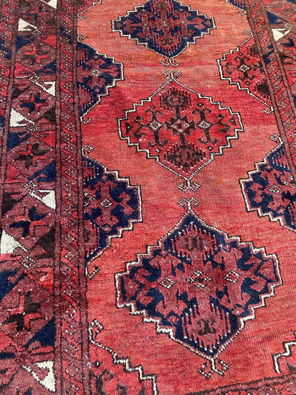 Bobyrug’s nice Antique Turkmen Afghan Rug For Sale 3