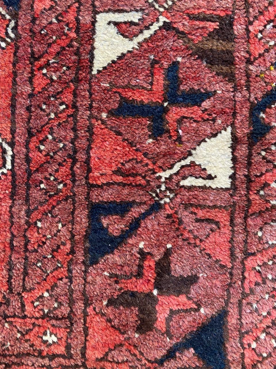 Bobyrug’s nice Antique Turkmen Afghan Rug For Sale 5