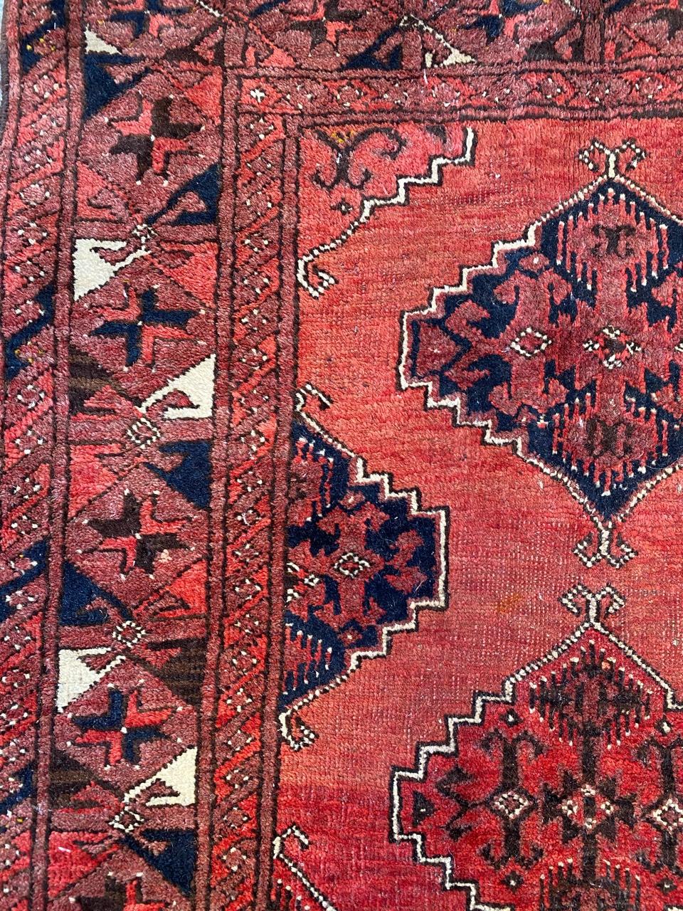 19th Century Bobyrug’s nice Antique Turkmen Afghan Rug For Sale