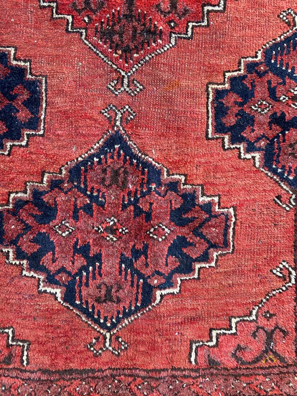 Bobyrug’s nice Antique Turkmen Afghan Rug For Sale 1