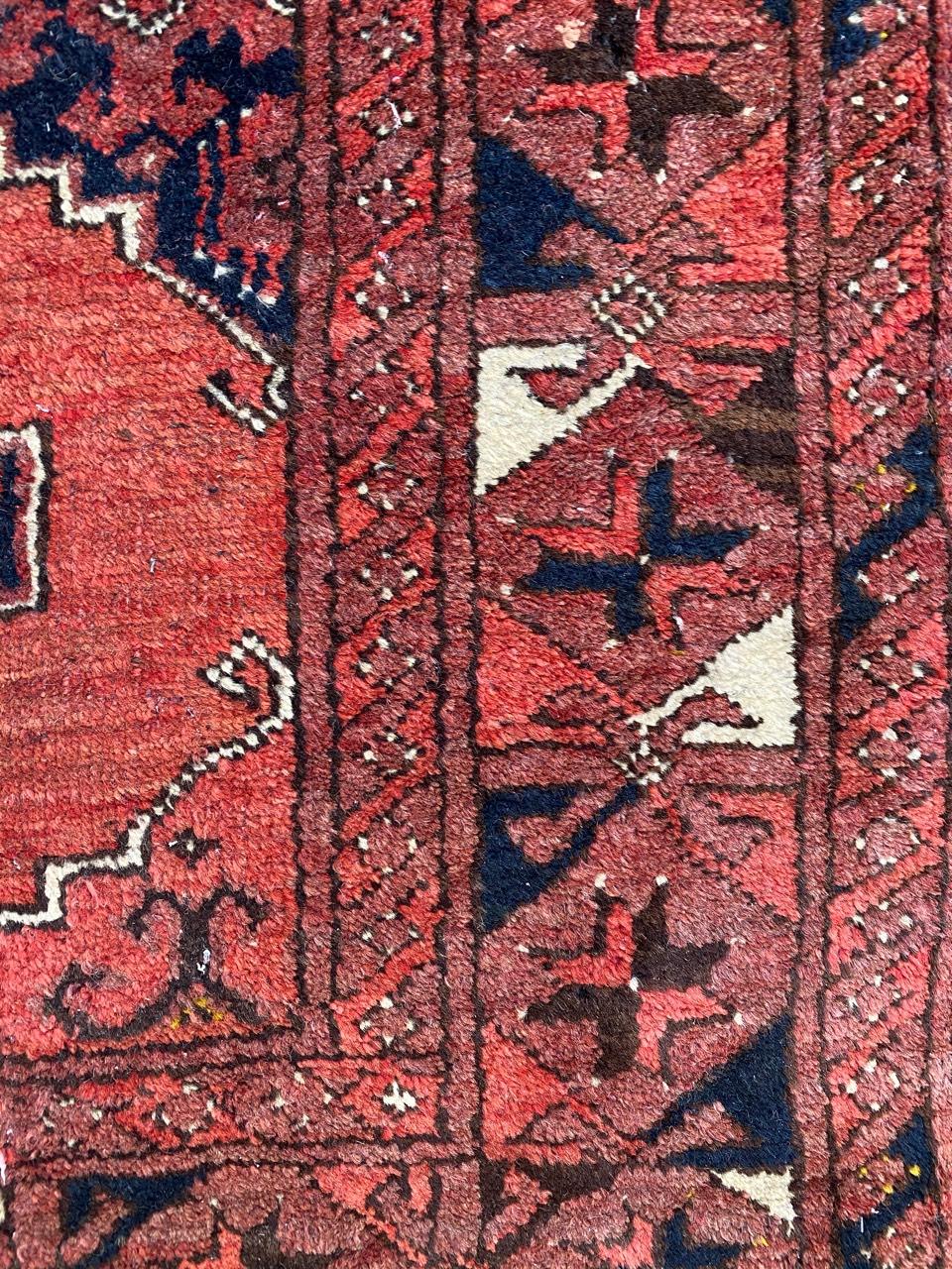 Bobyrug’s nice Antique Turkmen Afghan Rug For Sale 2