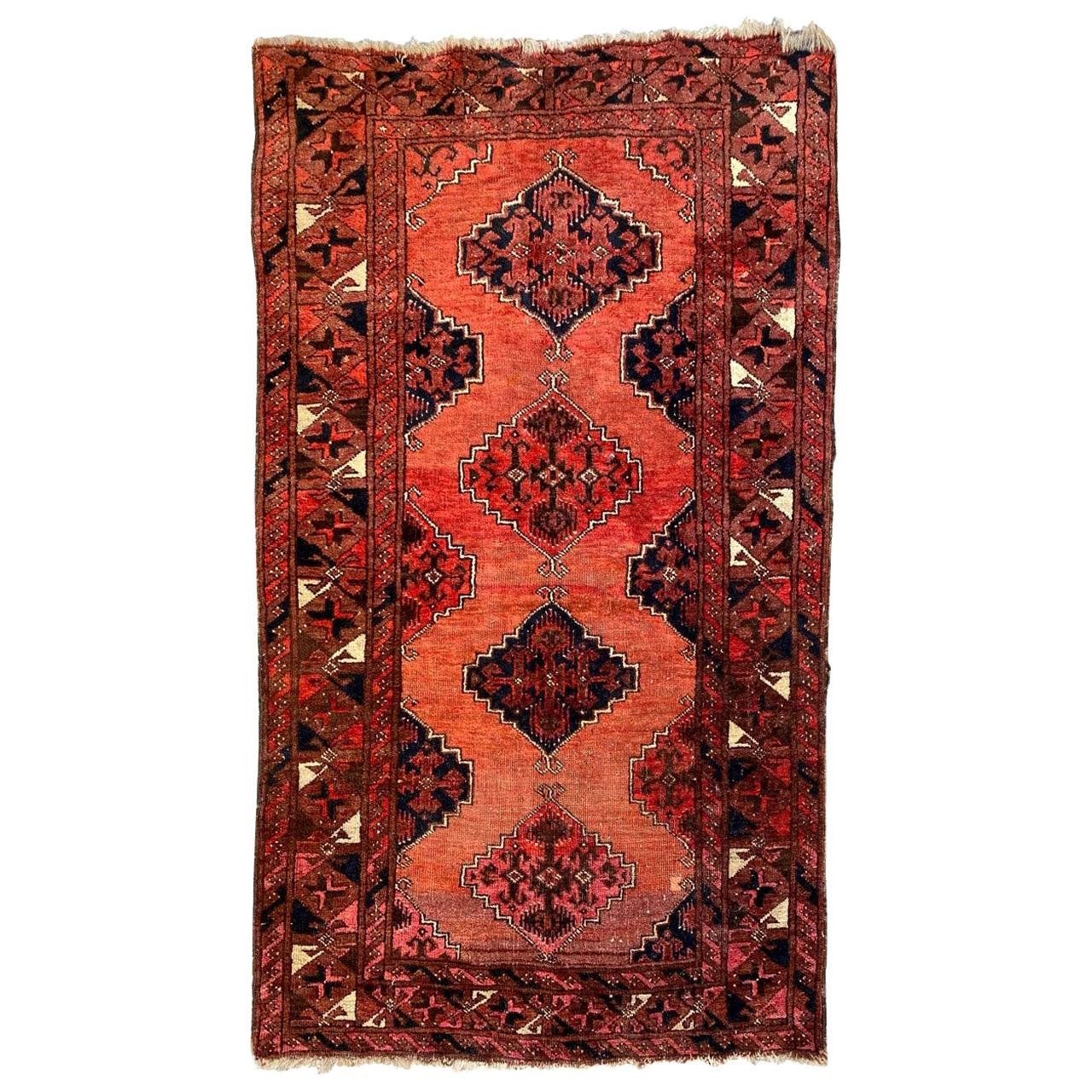 Bobyrug’s nice Antique Turkmen Afghan Rug For Sale