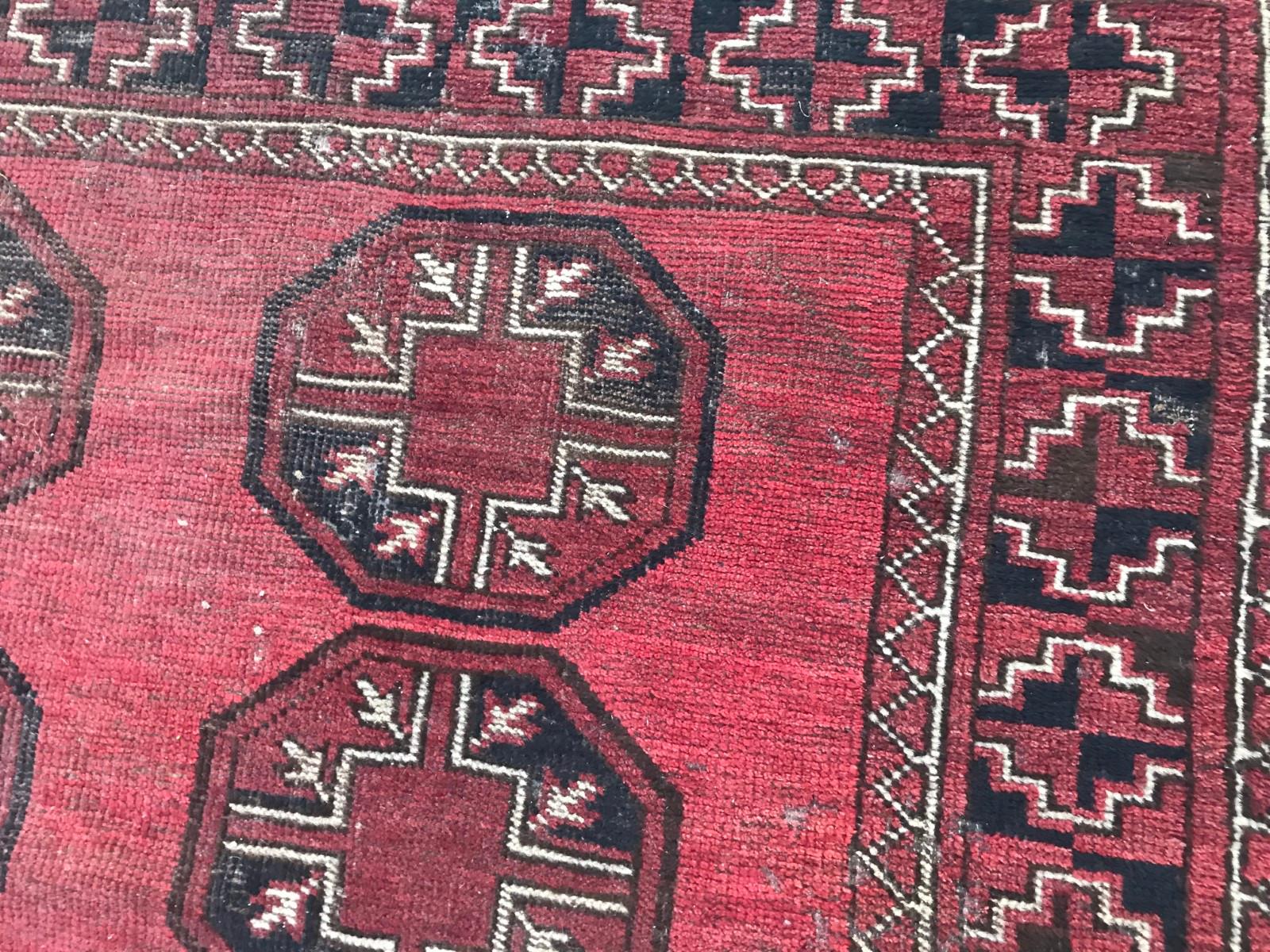Antique Turkmen Afghan Tribal Rug For Sale 4