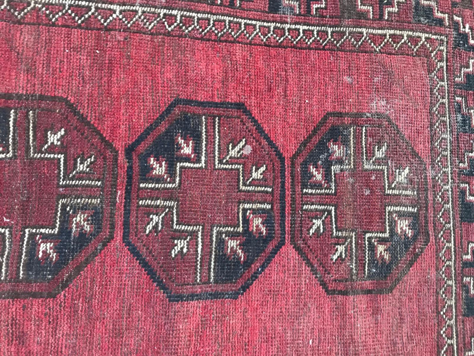 Antique Turkmen Afghan Tribal Rug For Sale 5