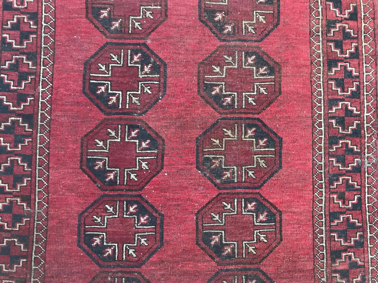 Antiker turkmenischer afghanischer Stammesteppich (Handgeknüpft) im Angebot