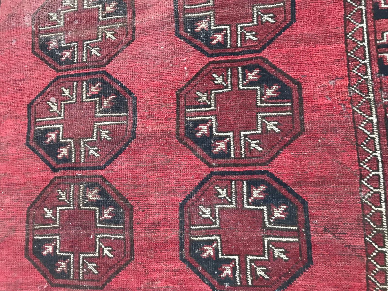 Antique Turkmen Afghan Tribal Rug For Sale 3