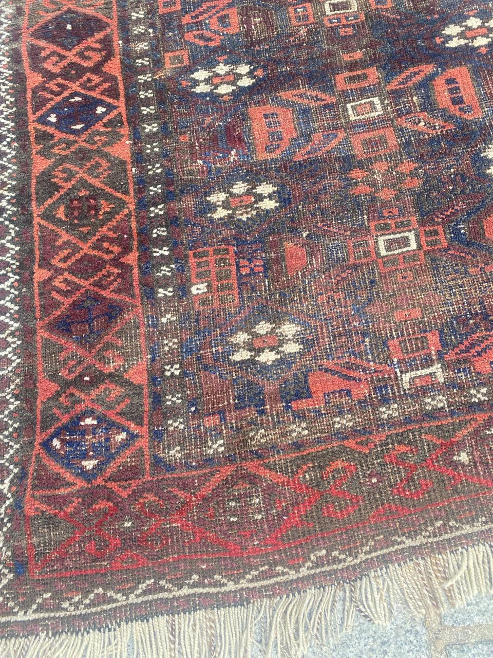 Bobyrug’s Antique Turkmen Baluch Rug For Sale 3