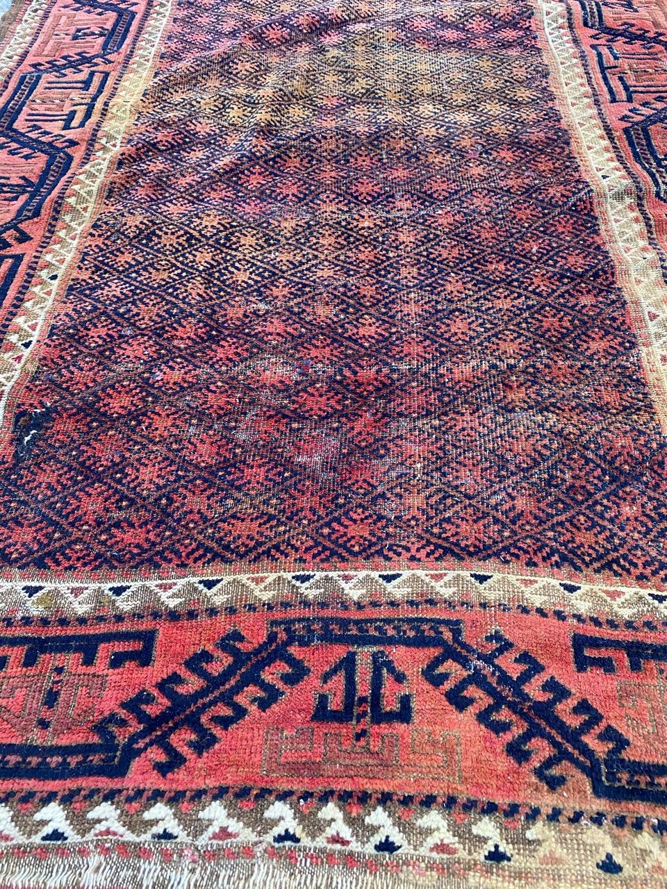 Antique Turkmen Baluch Rug For Sale 6