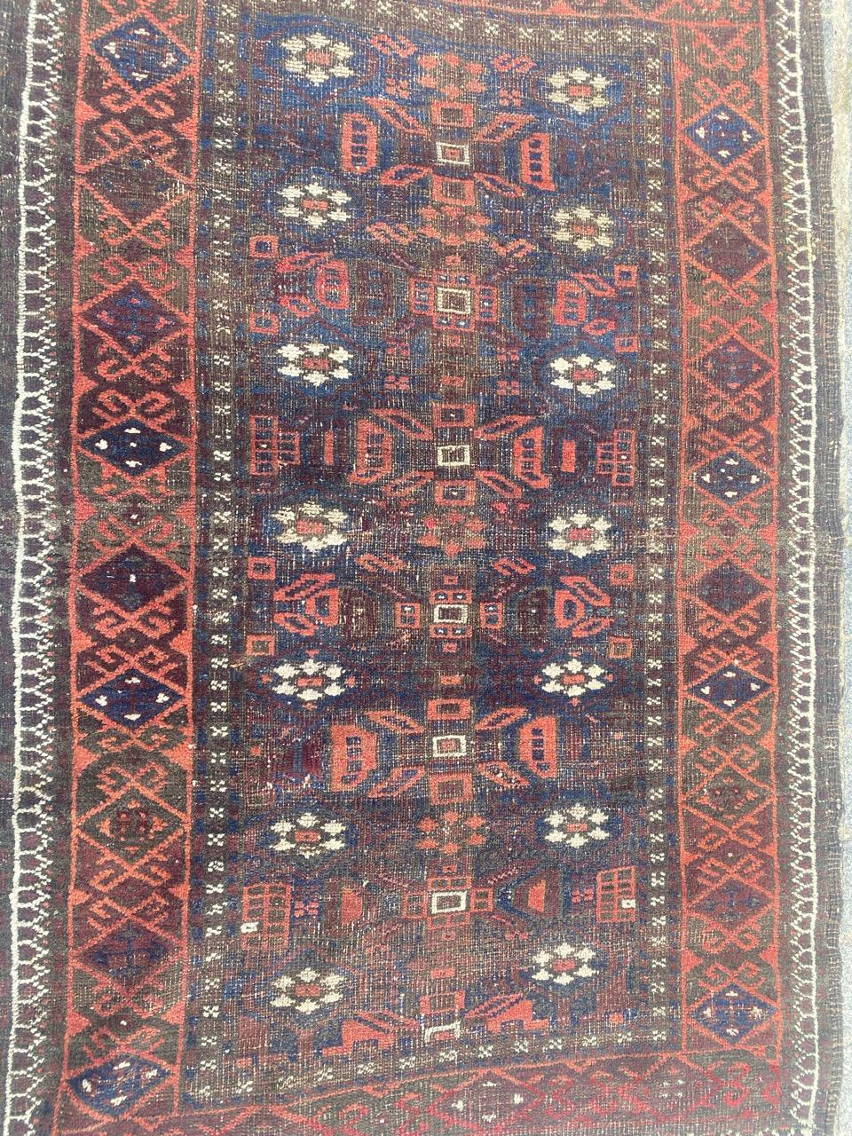 Bobyrug’s Antique Turkmen Baluch Rug For Sale 7