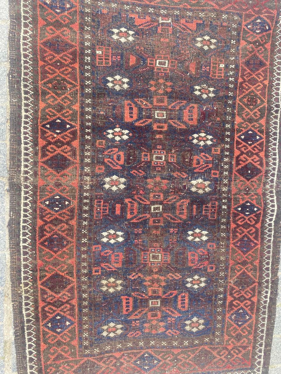 Bobyrug’s Antique Turkmen Baluch Rug For Sale 8