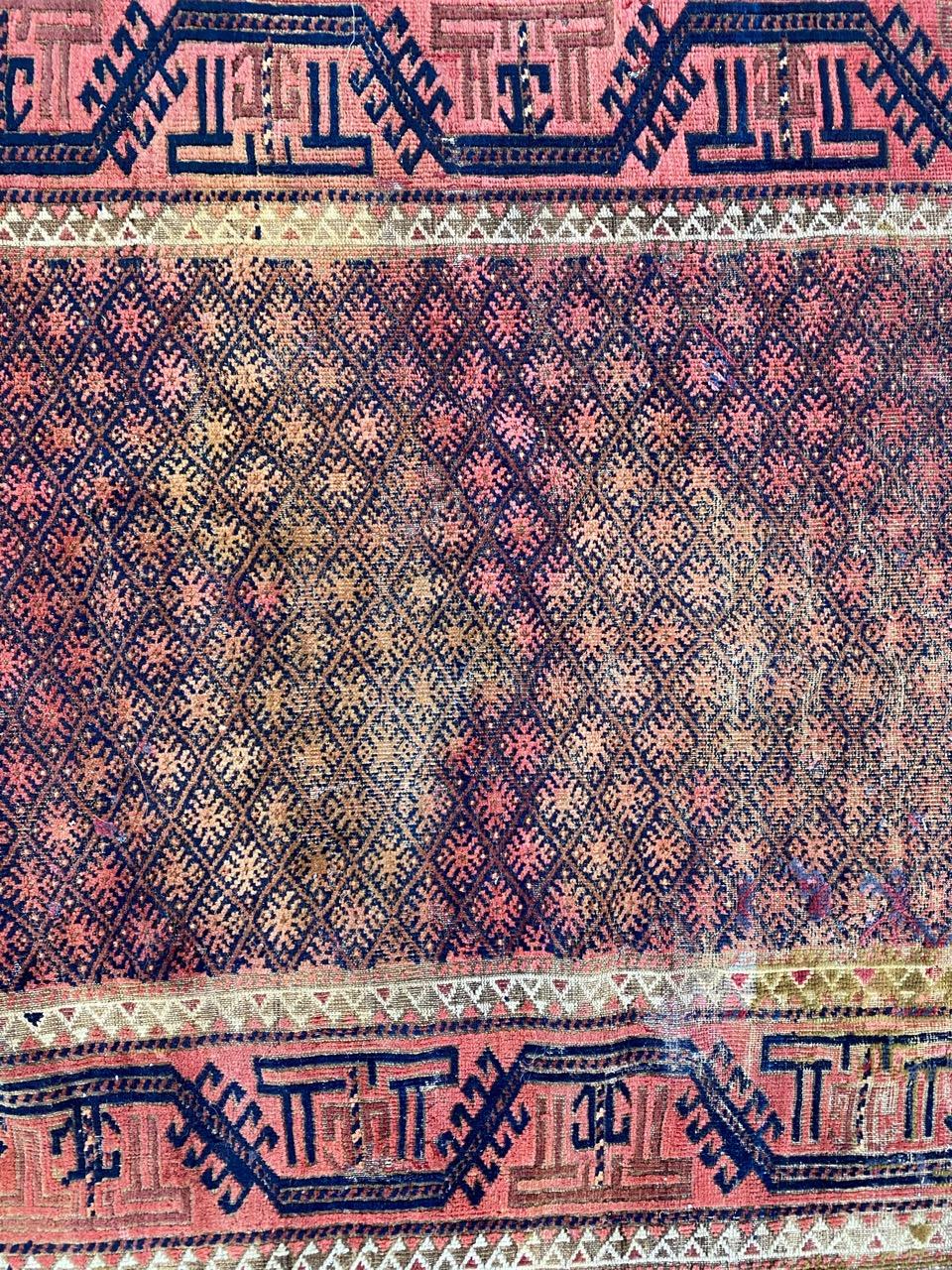 Tribal Tapis de baluchon turkmène ancien en vente