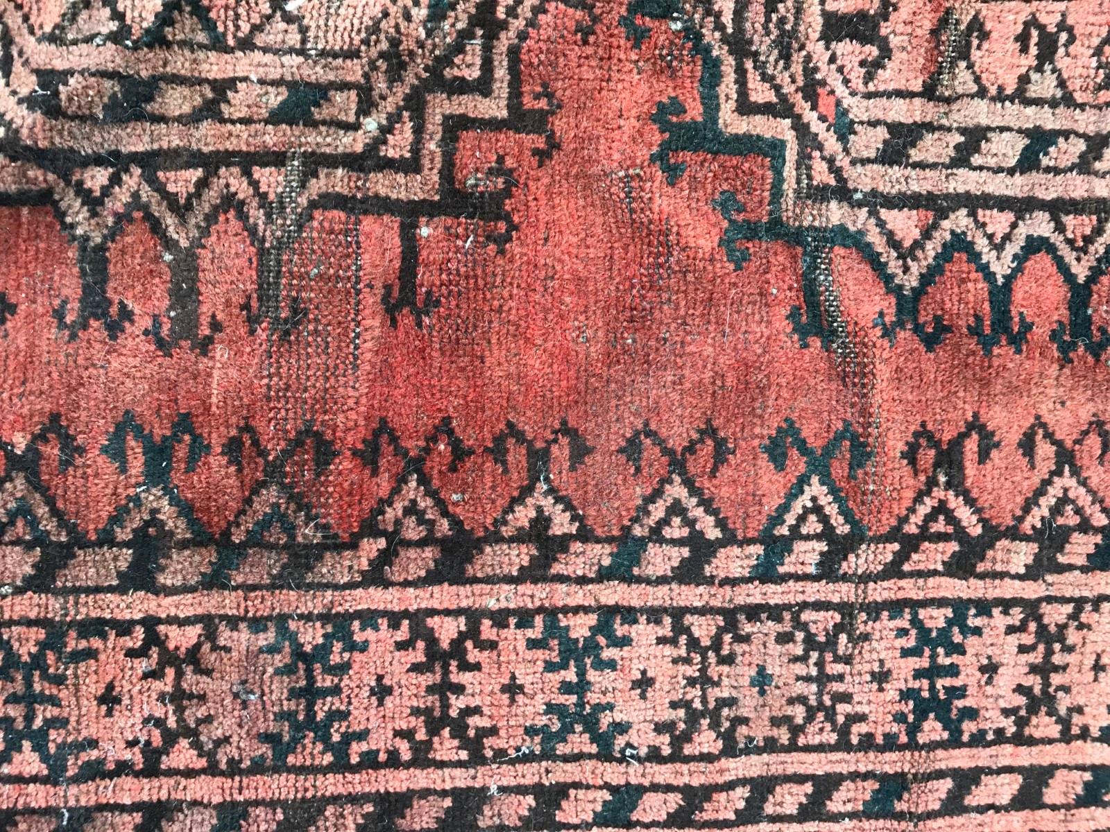 Wool Antique Turkmen Belutch Afghan Rug For Sale