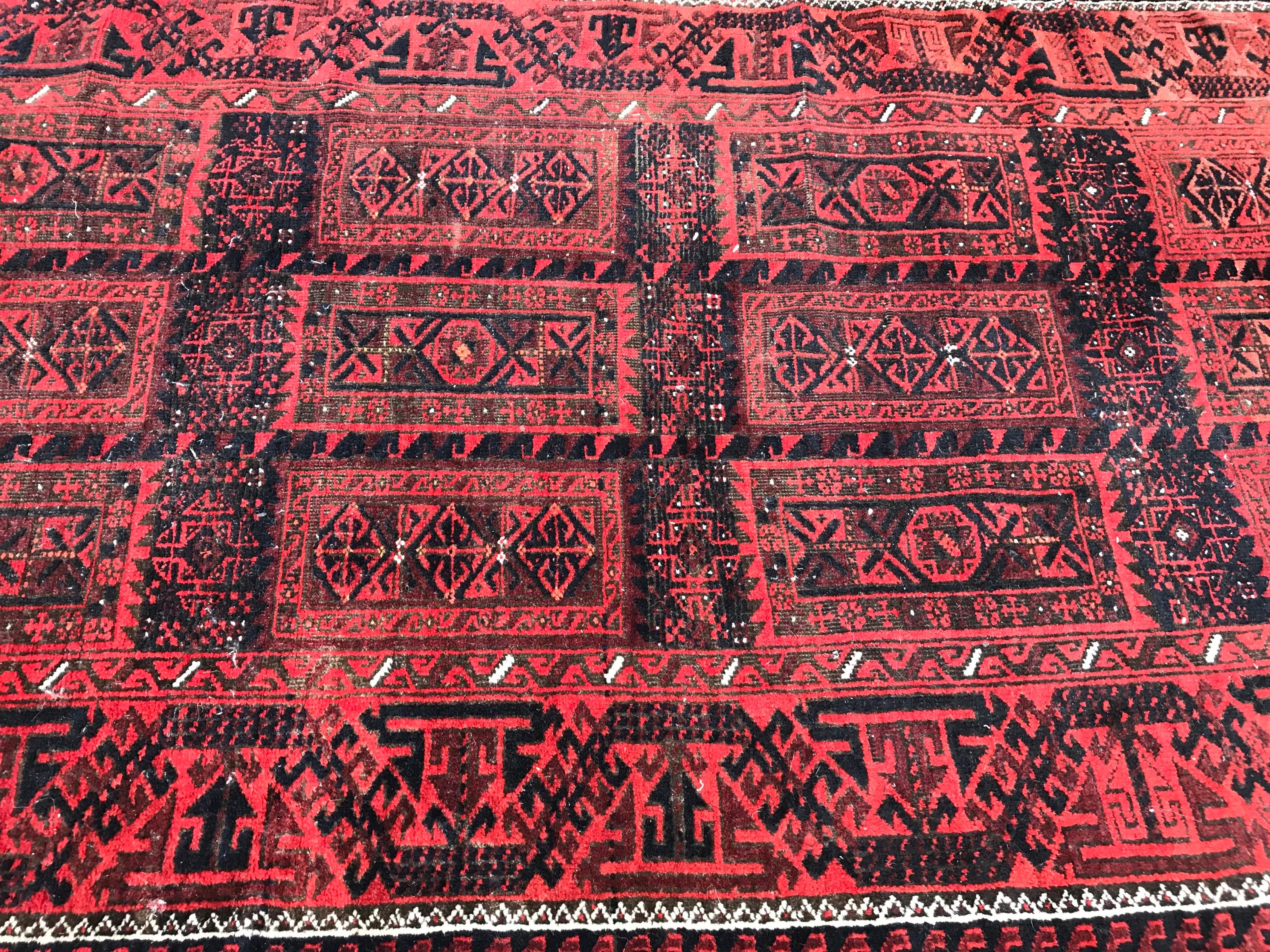 Antique Turkmen Belutch Afghan Rug For Sale 2