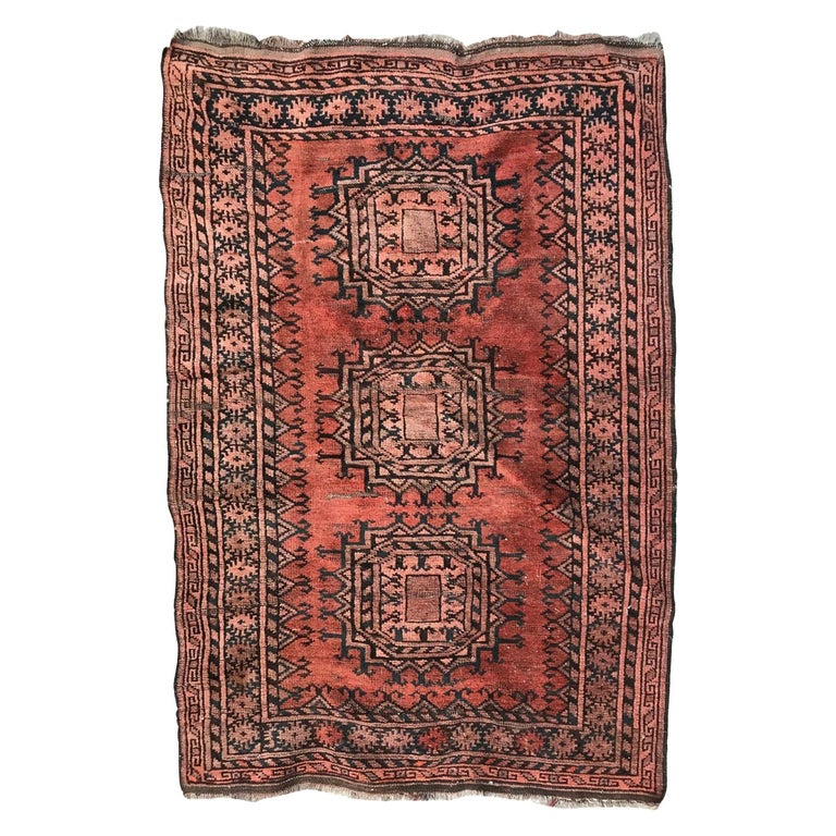 Antique Turkmen Belutch Afghan Rug For Sale at 1stDibs
