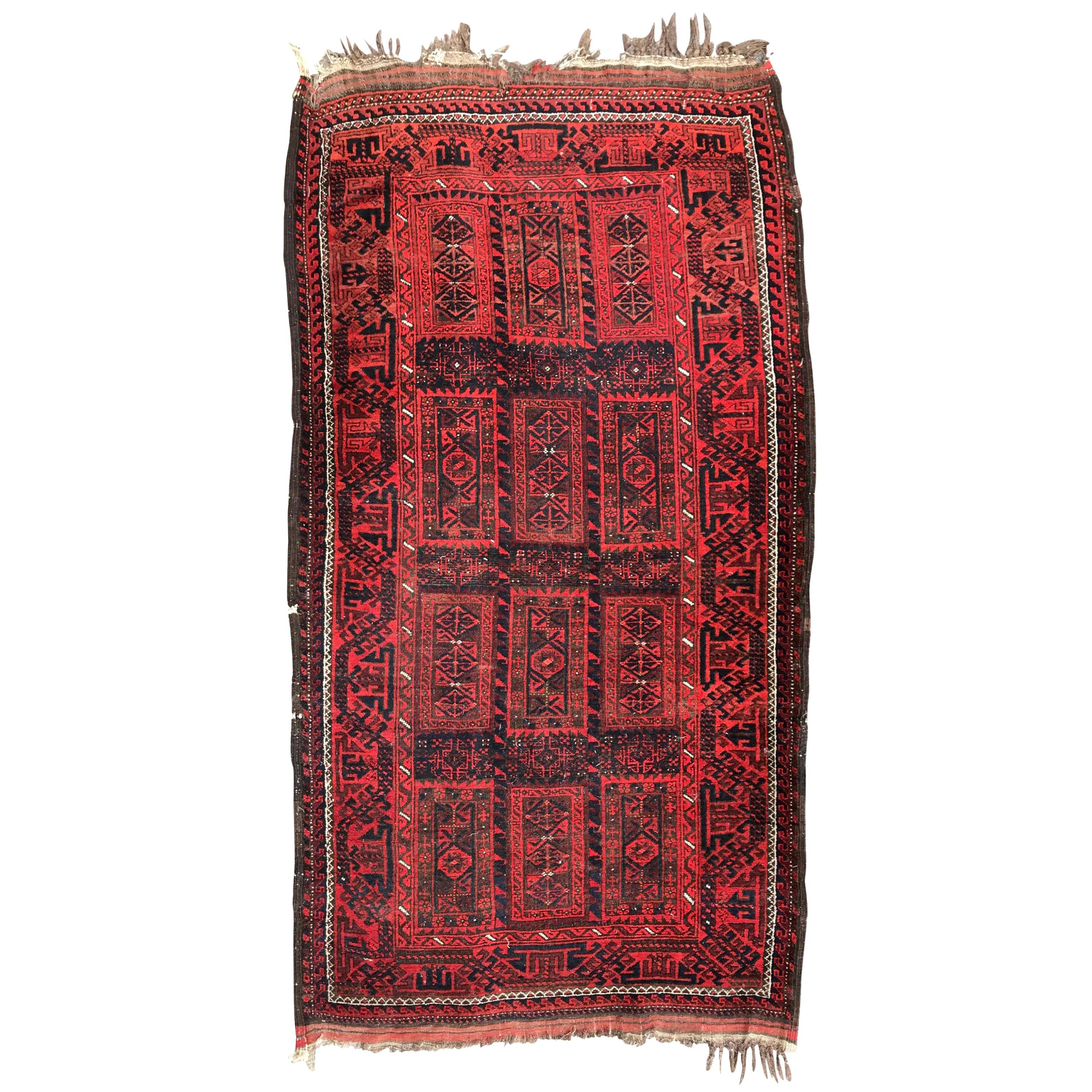 Antique Turkmen Belutch Afghan Rug