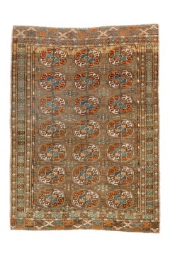 Antique Turkmen Bokara Rug with Repeating Gül Motifs