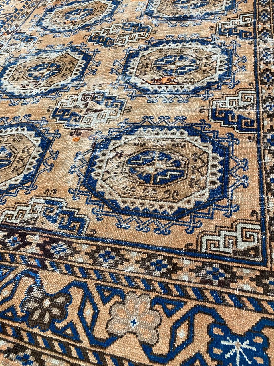 Bobyrug’s Antique Turkmen Bokhara Style Rug For Sale 2
